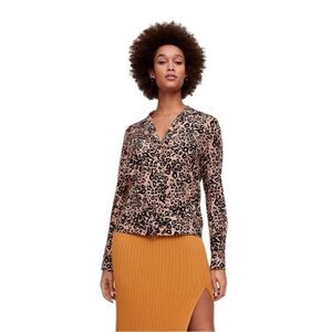 Aritzia Wilfred Emmeline Cheetah Print Blouse